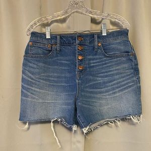 MADEWELL high rise button fly denim shorts Size 30